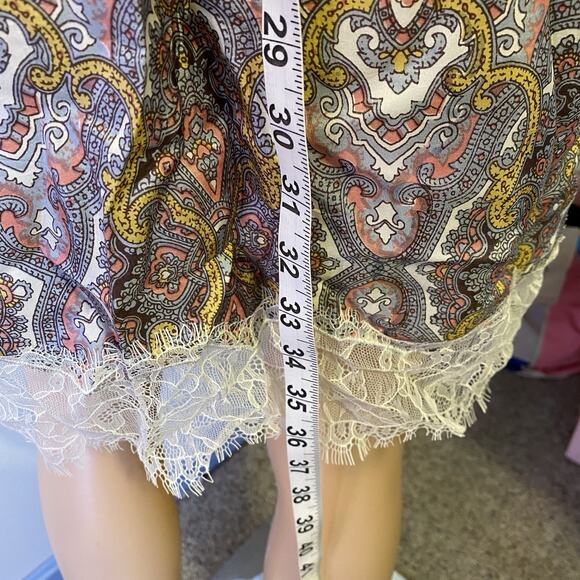 MissJune Woman 3 Luxury Silk ShirtDress LongSleeve Lace Dainty Paisley Whimsical - Picture 4 of 11